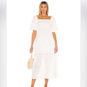 MINKPINK Luna Smock Maxi Dress In White Large